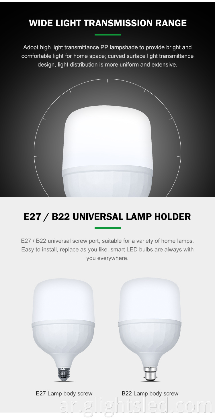 مصباح G-Lights عالي السطوع في الأماكن المغلقة والمكتب والمنزل B22 5 10 15 20 30 40 50 60 W Led Bulb